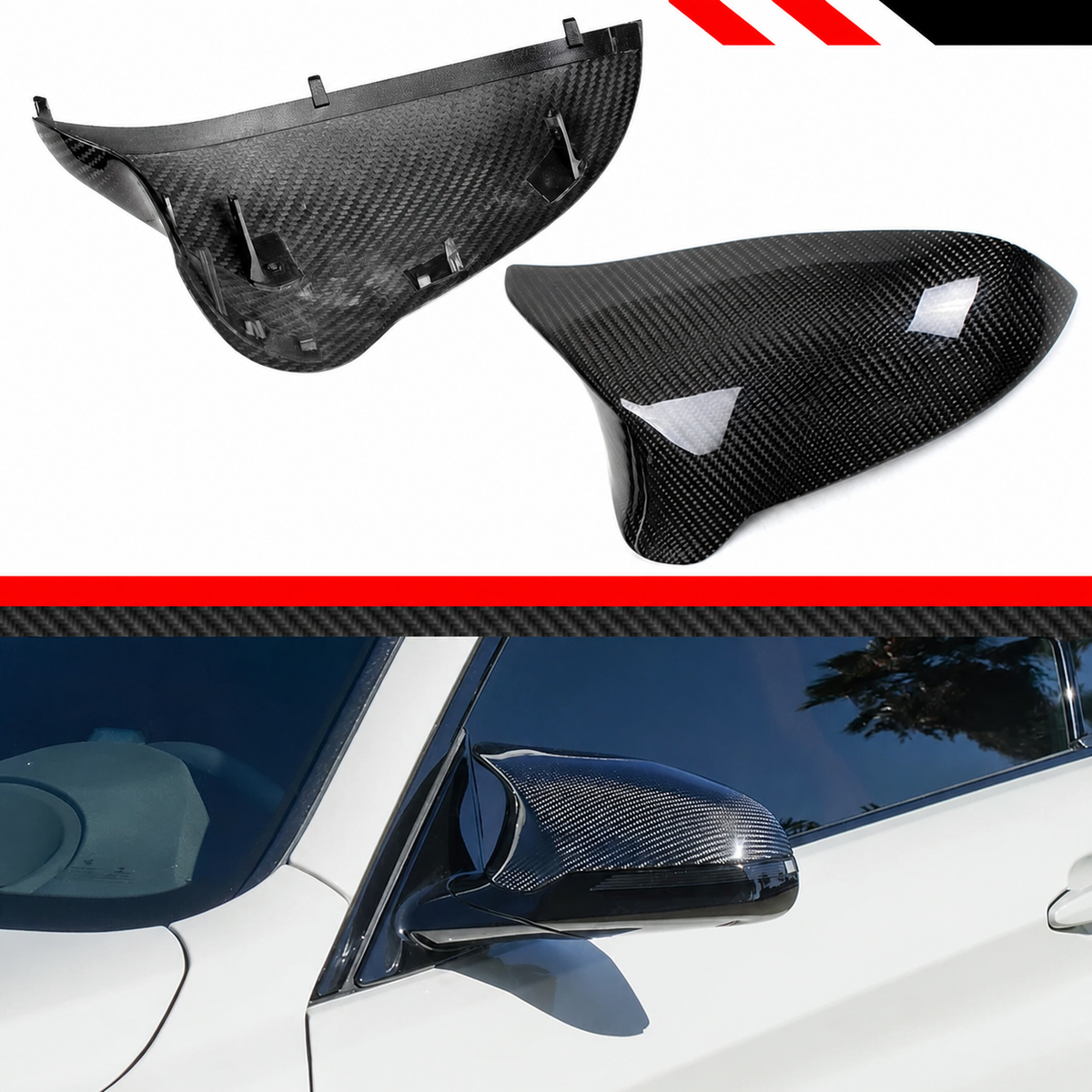 Cubierta de espejo de repuesto de fibra de carbono completamente seca para BMW F80 M3 F82 F83 M4 F87 M2C
