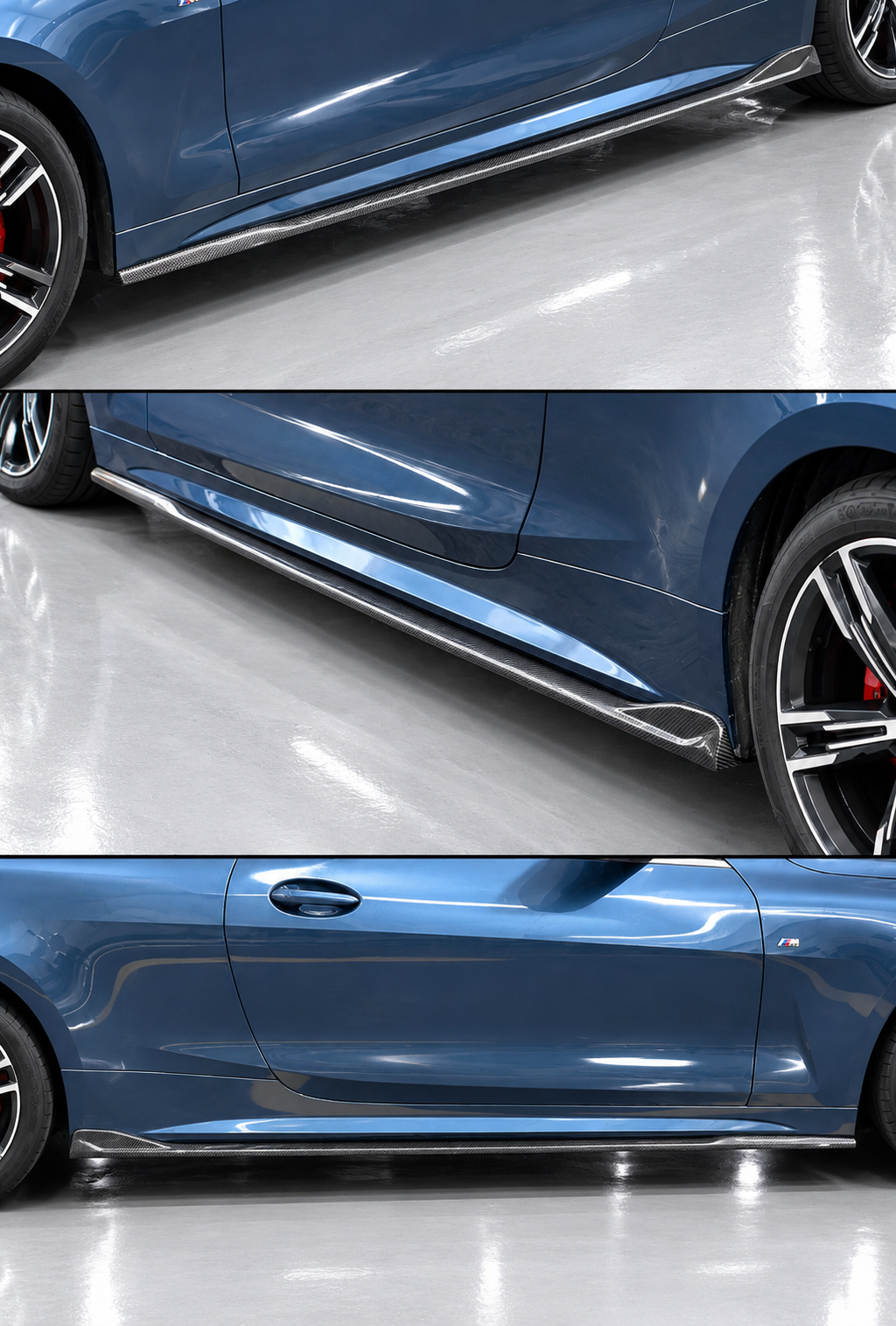 EXTENSIÓN DE FALDÓN LATERAL DE FIBRA DE CARBONO ESTILO MAX DE 2 PUERTAS PARA BMW G22 G23 430I M440I 21-26