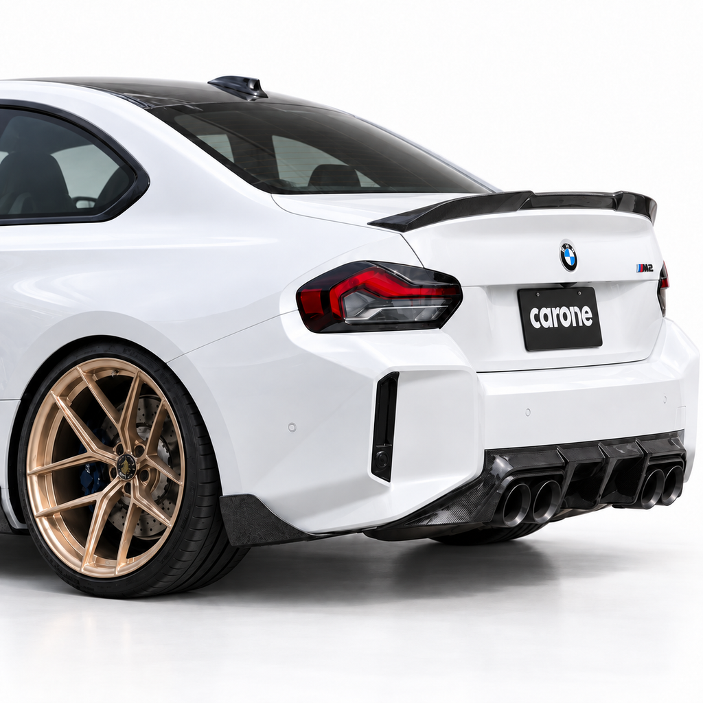 Extensión de espatas de parachoques trasero de fibra de carbono real para BMW M2 G87 2023-2026