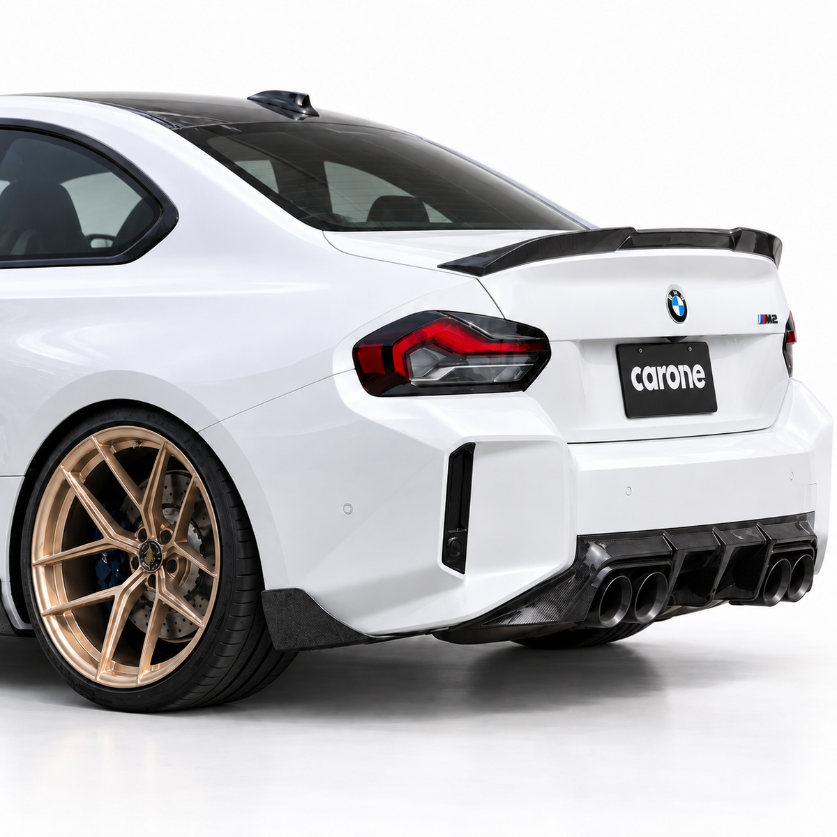 Extensión de espatas de parachoques trasero de fibra de carbono real para BMW M2 G87 2023-2026
