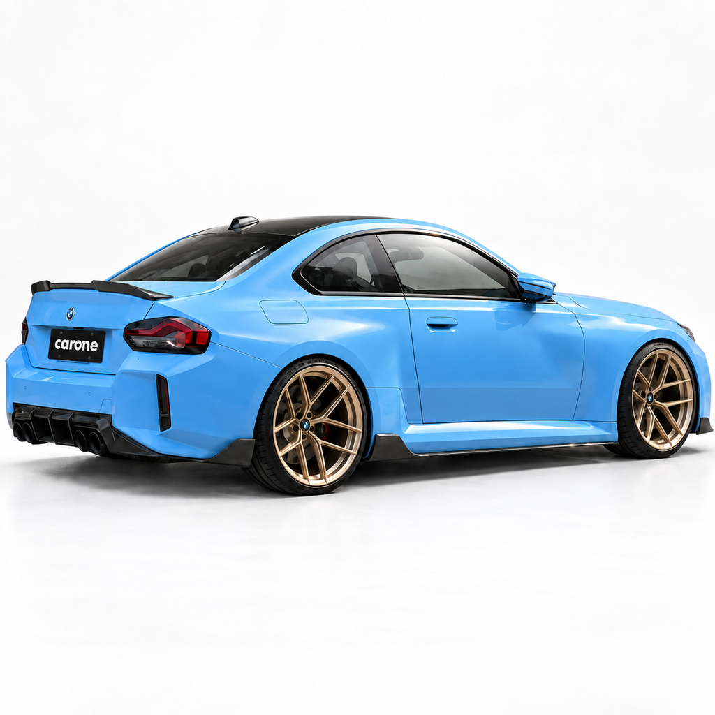 Extensión de espatas de parachoques trasero de fibra de carbono real para BMW M2 G87 2023-2026