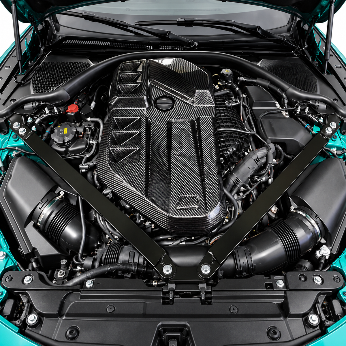 REPUESTO DE CUBIERTA DE MOTOR DE FIBRA DE CARBONO SECA PREIMPREGNADA PARA BMW G8X M2 M3 M4 2021-2026