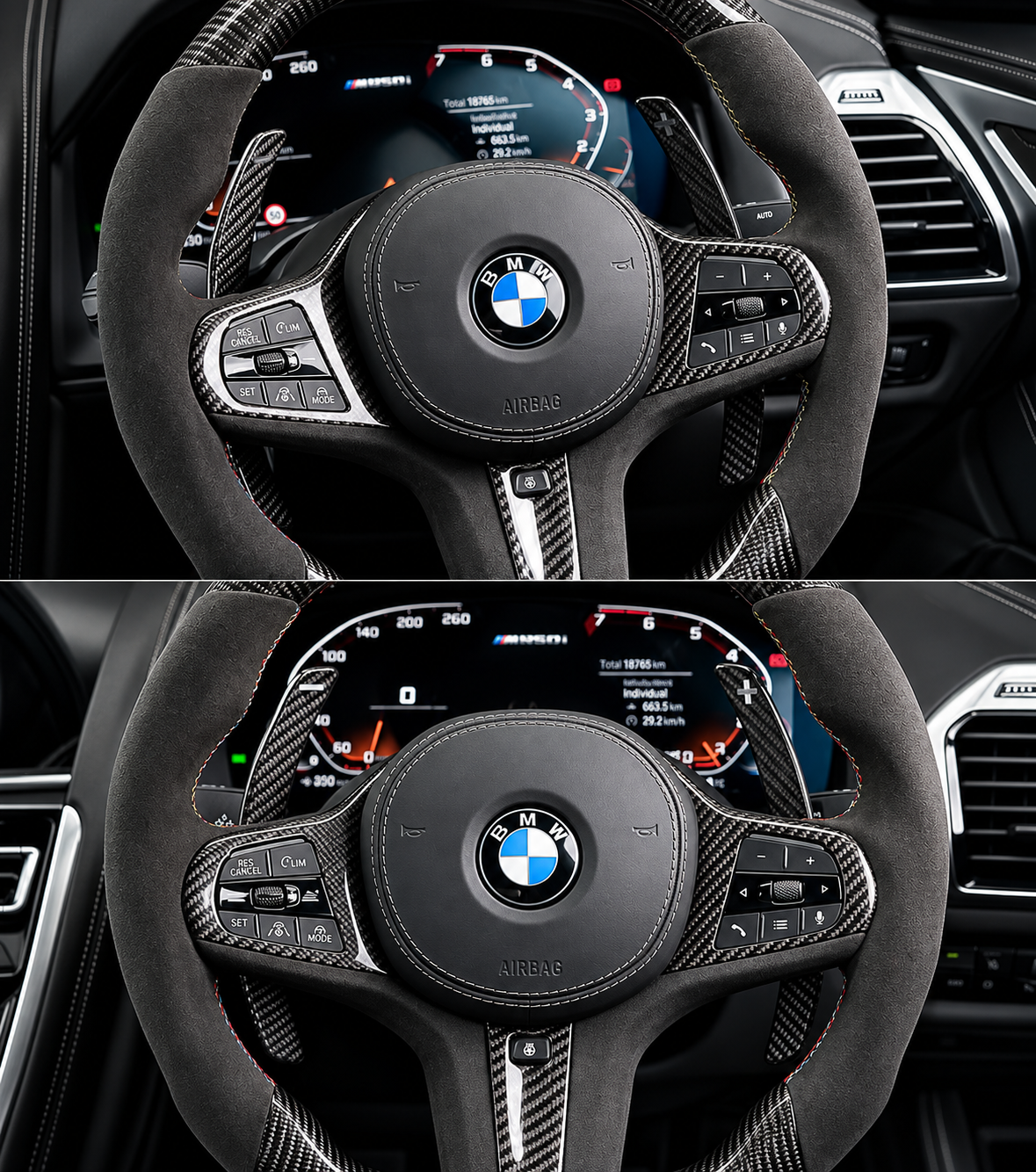 Palanca de cambios magnética de repuesto de fibra de carbono para BMW G20 G22 G87 G80 G82 V2