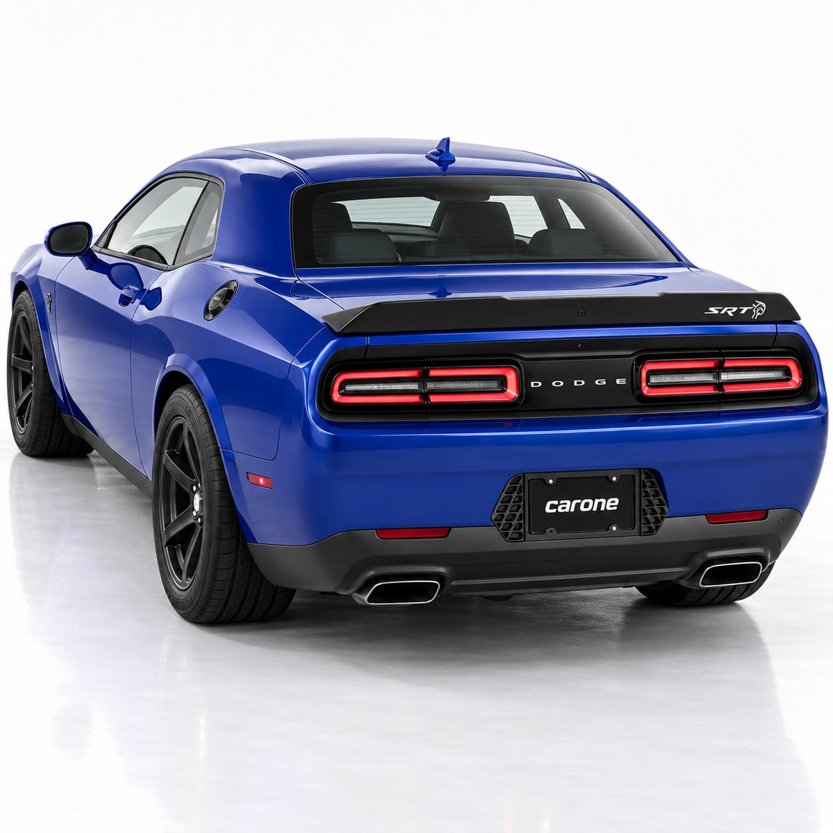 Panel de soporte de marco de matrícula trasero negro brillante para Dodge Challenger 2015-2023