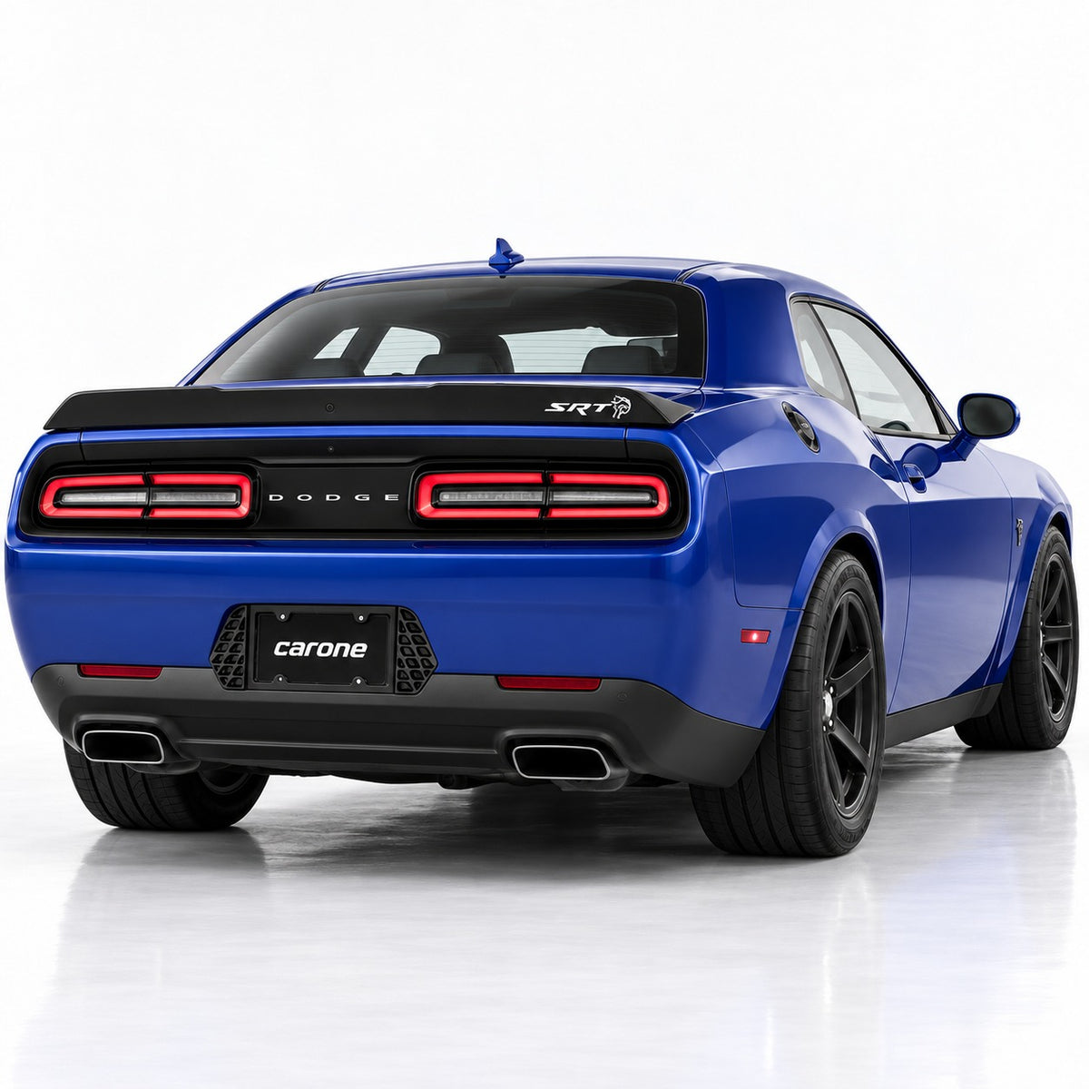 Panel de soporte de marco de matrícula trasero negro brillante para Dodge Challenger 2015-2023
