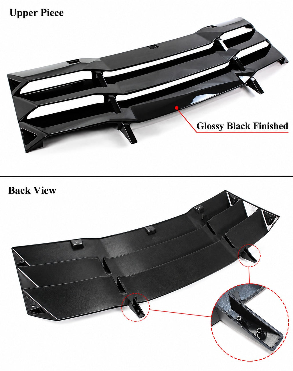 Dodge Charger 2011-2023
Cubierta de persiana para parabrisas ventana trasera negra brillante 2 piezas