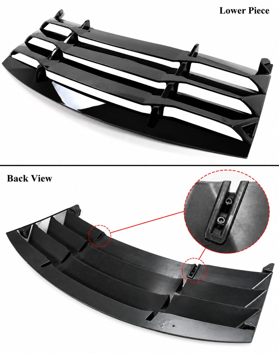 Dodge Charger 2011-2023
Cubierta de persiana para parabrisas ventana trasera negra brillante 2 piezas