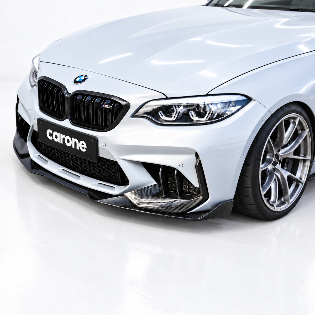 PARA BMW F87 M2 CTM 19-2021 2 ALETAS DE FIBRA DE CARBONO PARA PARACHOQUES DELANTERO SEPARADORES CONDUCTOS DE AIRE