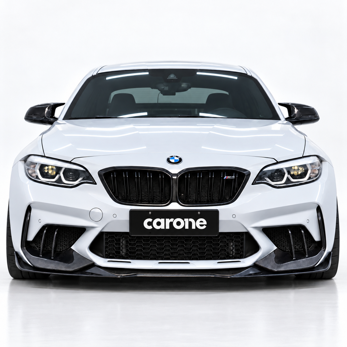 PARA BMW F87 M2 CTM 19-2021 2 ALETAS DE FIBRA DE CARBONO PARA PARACHOQUES DELANTERO SEPARADORES CONDUCTOS DE AIRE