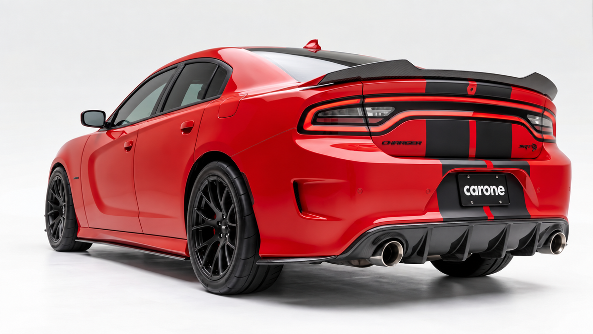 CARGADOR DODGE SRT 2015-2023 ESTILO PARACHOQUES TRASERO NEGRO FALDÓN LATERAL CENEFA ESPAT