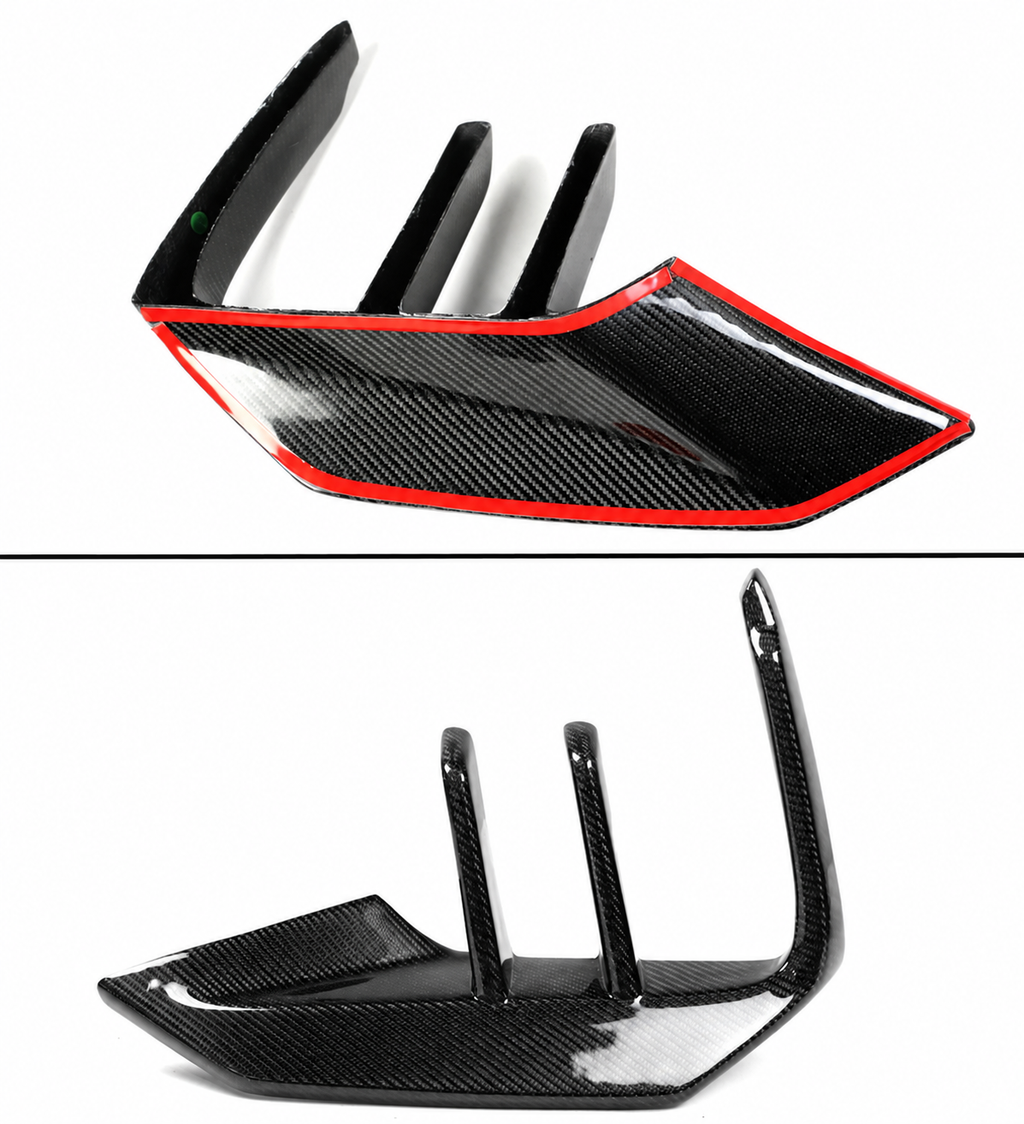 PARA BMW F87 M2 CTM 19-2021 2 ALETAS DE FIBRA DE CARBONO PARA PARACHOQUES DELANTERO SEPARADORES CONDUCTOS DE AIRE