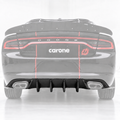 Dodge Charger SXT SE 15-23 Difusor de parachoques trasero de aleta de tiburón aspecto fibra de carbono