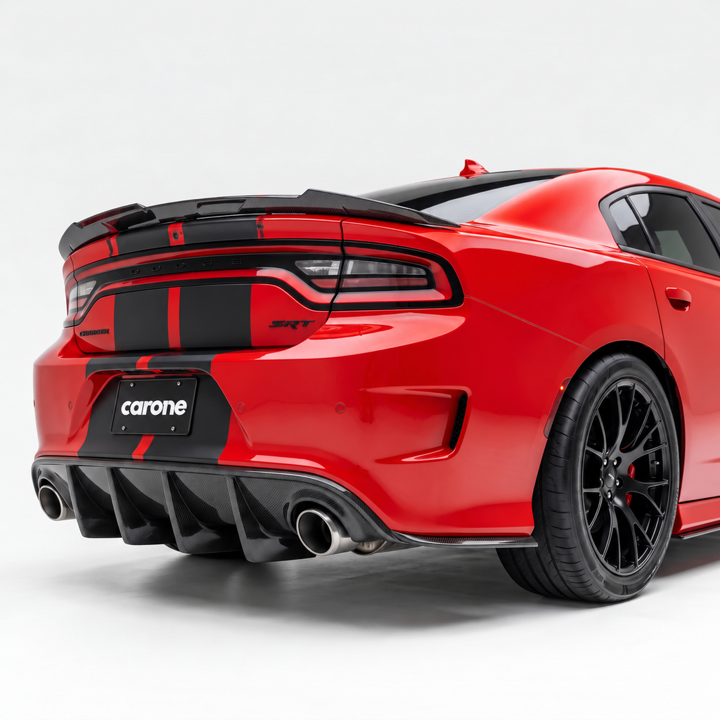 CARGADOR DODGE SRT 2015-2023 ESTILO PARACHOQUES TRASERO NEGRO FALDÓN LATERAL CENEFA ESPAT