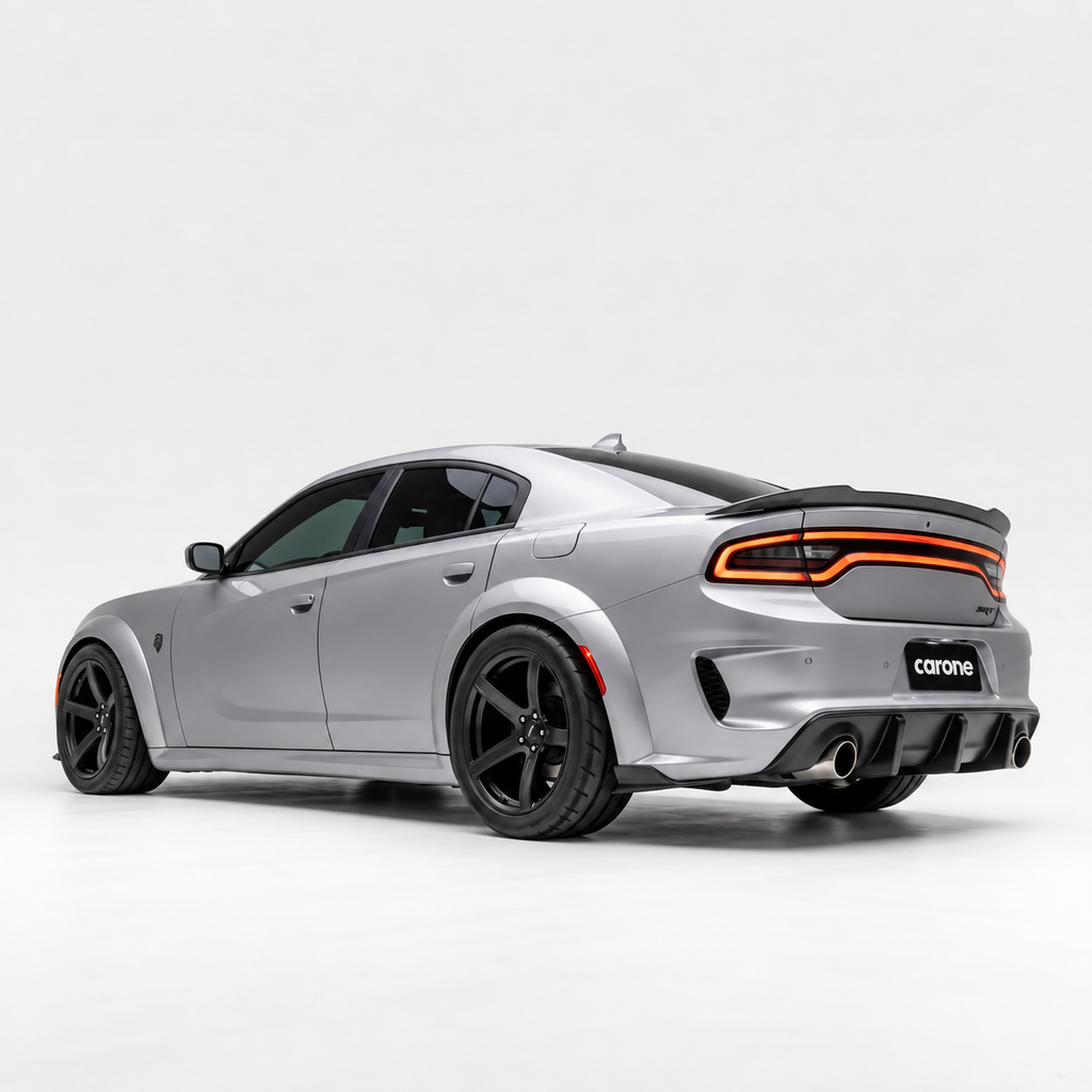 Dodge Charger 20-23 con LED + extensiones de esquina Difusor de parachoques trasero de carrocería ancha