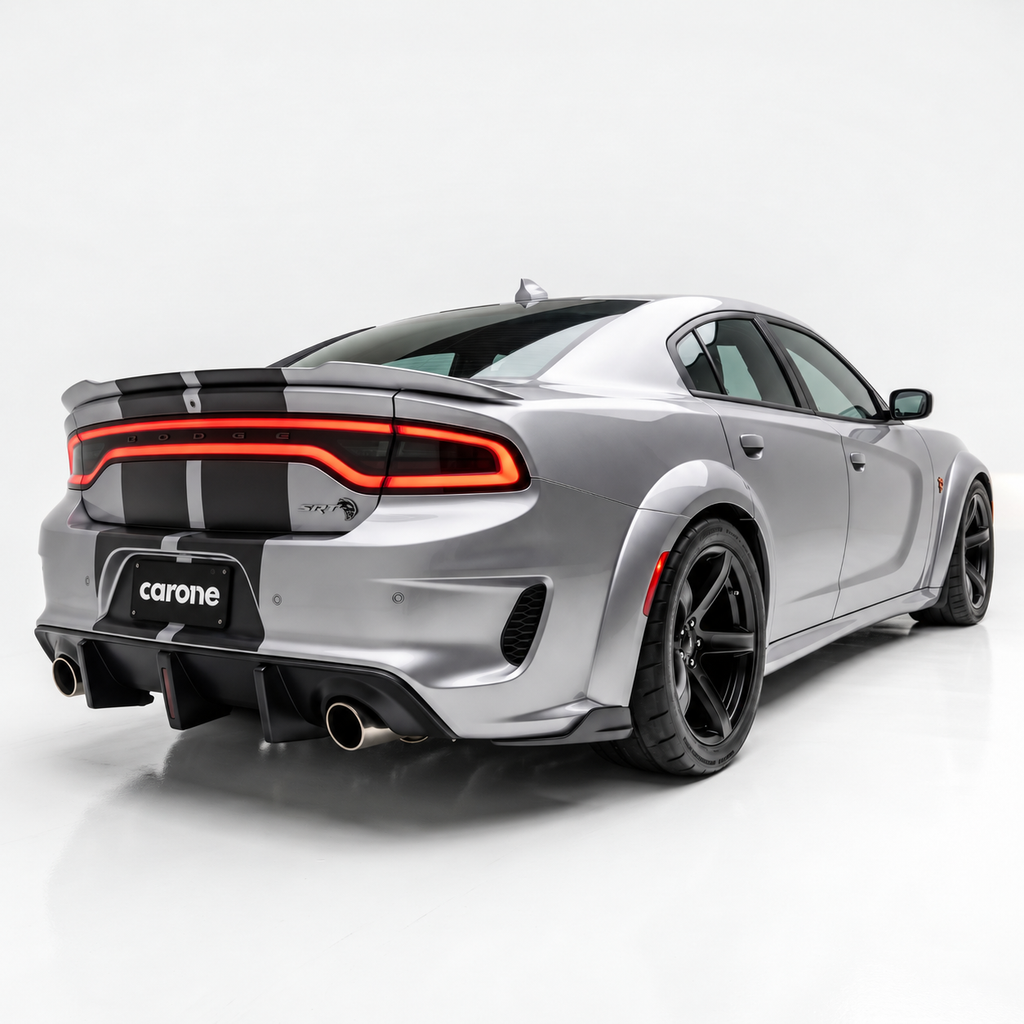 Dodge Charger 20-23 con LED + extensiones de esquina Difusor de parachoques trasero de carrocería ancha