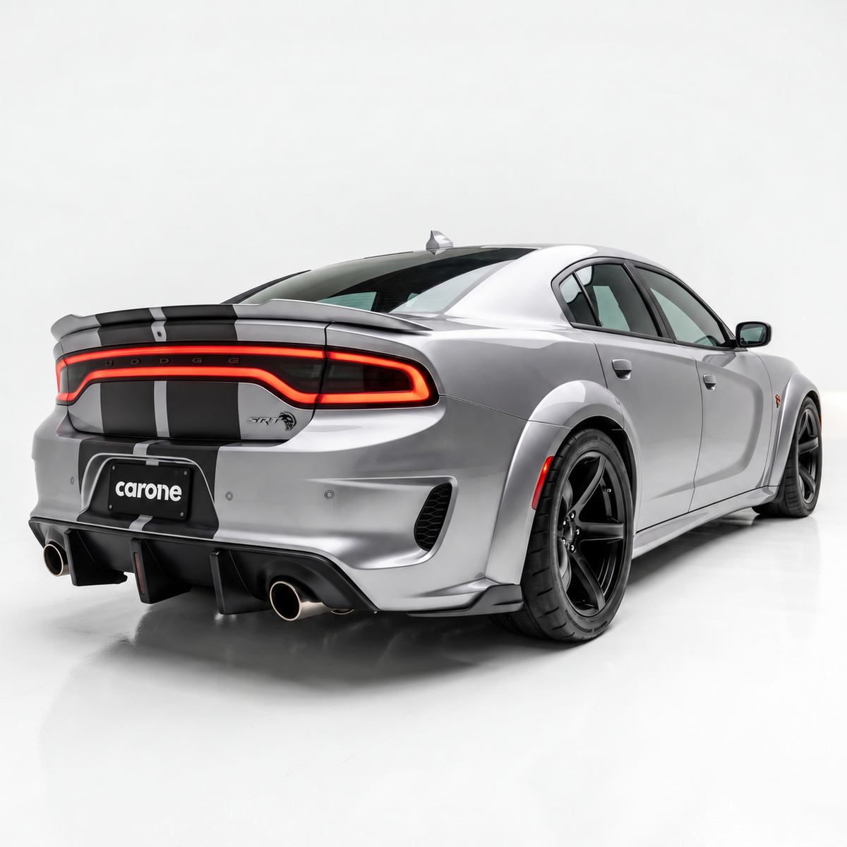 Dodge Charger 20-23 con LED + extensiones de esquina Difusor de parachoques trasero de carrocería ancha