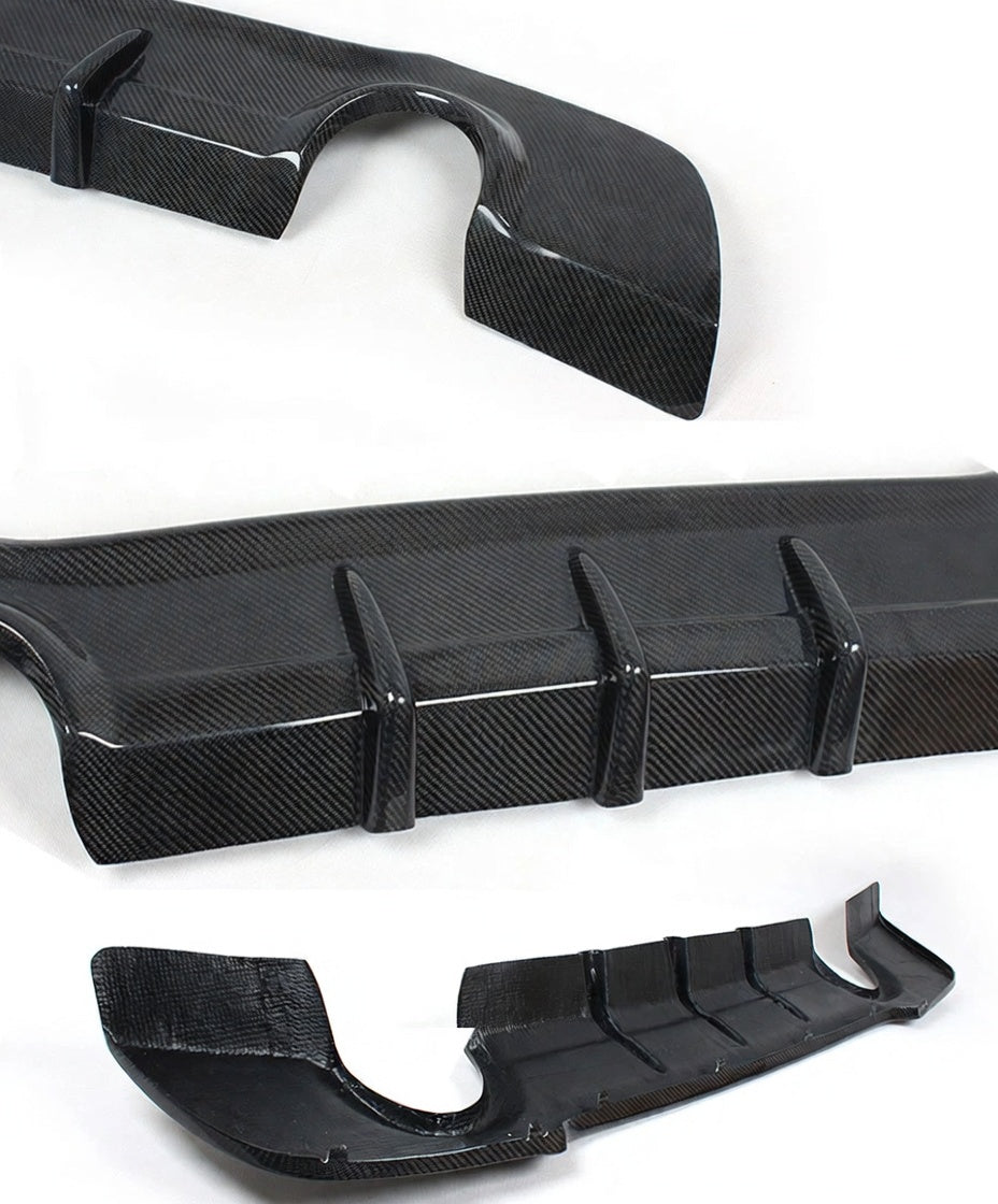 DIFUSOR TRASERO DE FIBRA DE CARBONO DE DOBLE ESCAPE PARA BMW E92 E93 2007-13 CON PARACHOQUES M-TECH