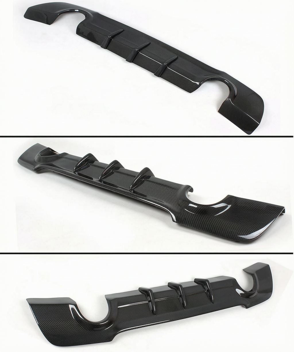 DIFUSOR TRASERO DE FIBRA DE CARBONO DE DOBLE ESCAPE PARA BMW E92 E93 2007-13 CON PARACHOQUES M-TECH