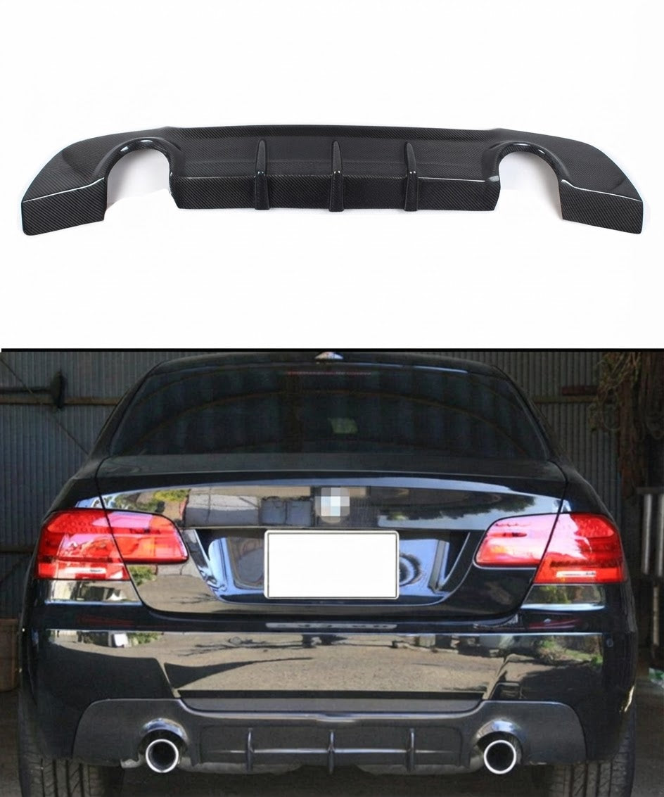 DIFUSOR TRASERO DE FIBRA DE CARBONO DE DOBLE ESCAPE PARA BMW E92 E93 2007-13 CON PARACHOQUES M-TECH