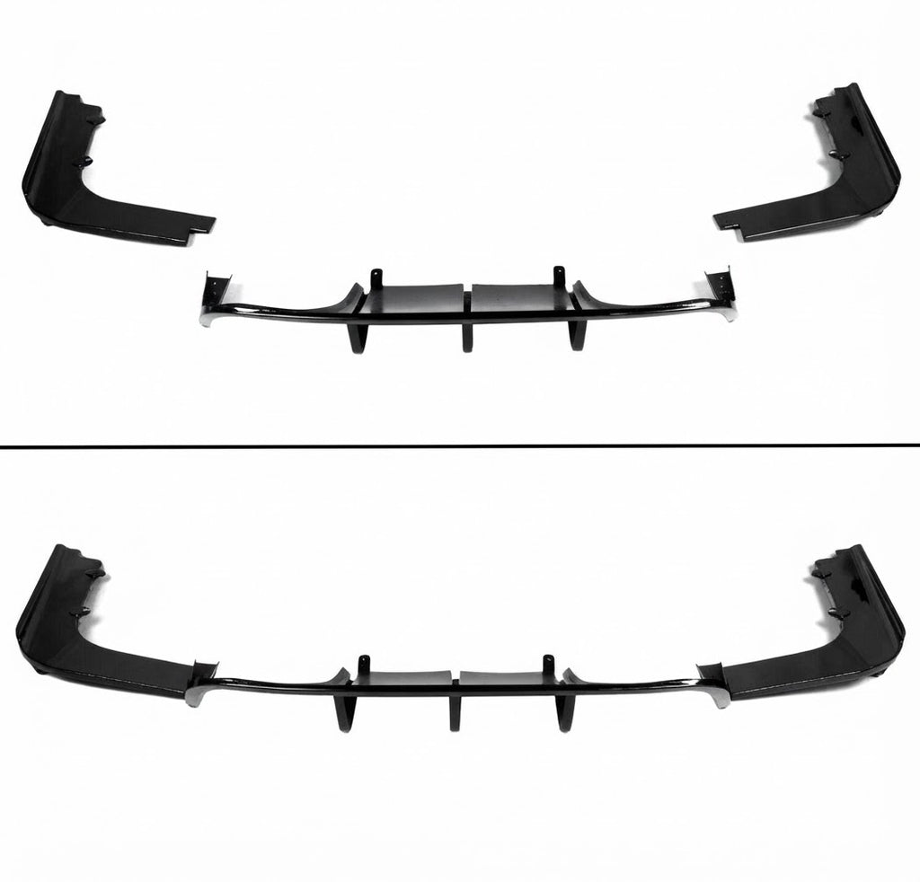 Difusor de parachoques trasero negro brillante estilo V estilo BMW E92 E93 M3 08-13 + espatas de esquina-