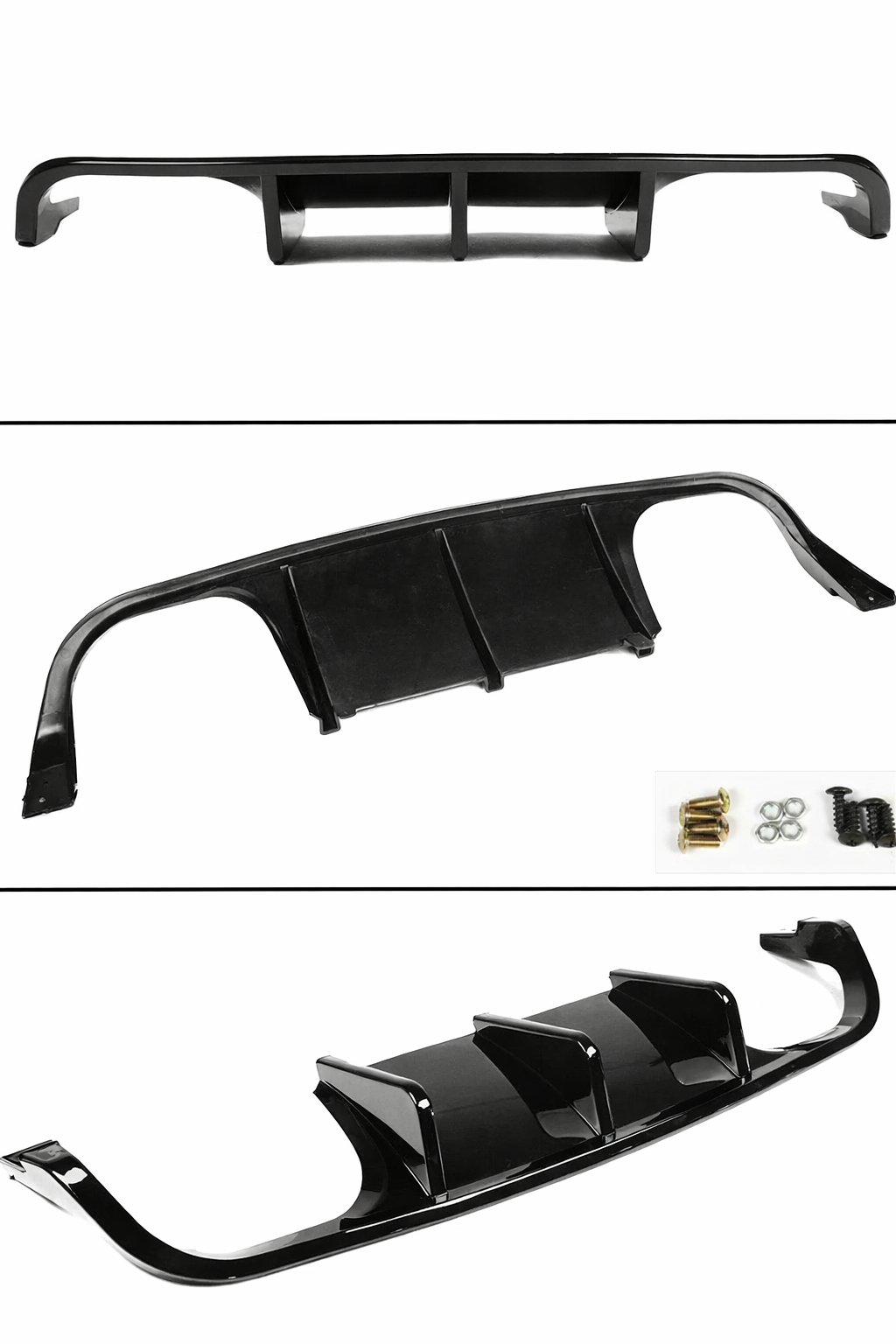 Difusor de parachoques trasero negro brillante estilo V estilo BMW E92 E93 M3 08-13 + espatas de esquina-